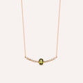 Moss 1.29 CT Green Safir ve Pırlanta Taşlı Rose Altın Kolye