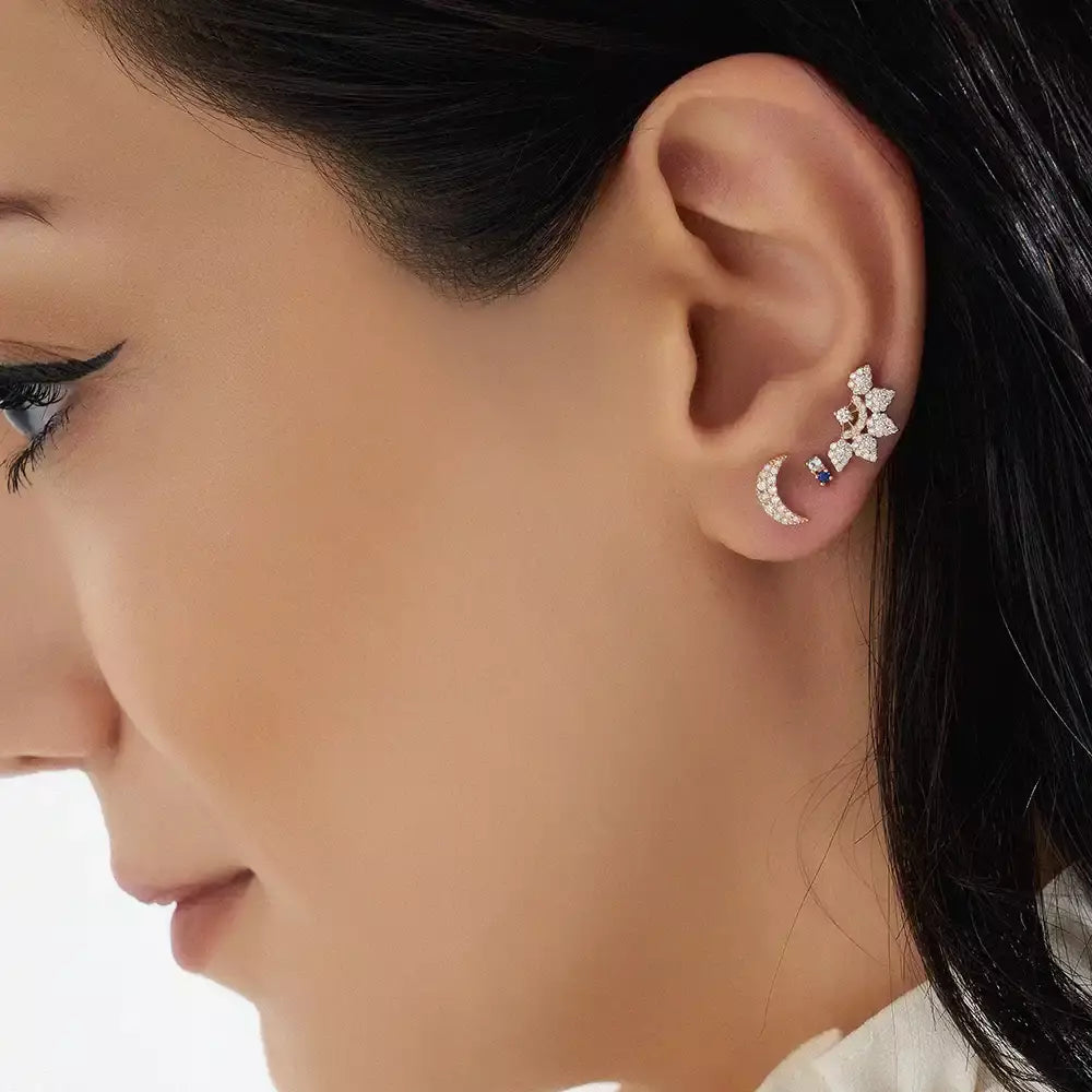 Mona Diamond Rose Gold Single Earring