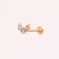 Navi Pırlanta Taşlı Rose Altın Piercing