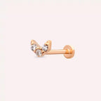 Navi Pırlanta Taşlı Rose Altın Piercing