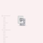 Block Diamond White Gold Single Earring