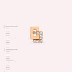 Block Diamond Rose Gold Single Earring