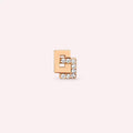 Block Diamond Rose Gold Single Earring