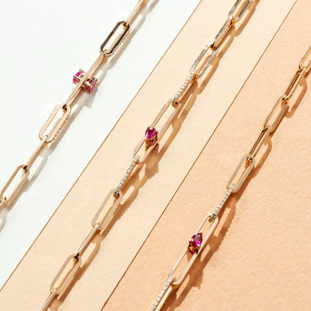 Nest Ruby and Diamond Rose Gold Necklace