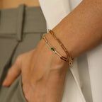 Nest Emerald and Diamond Rose Gold Bracelet