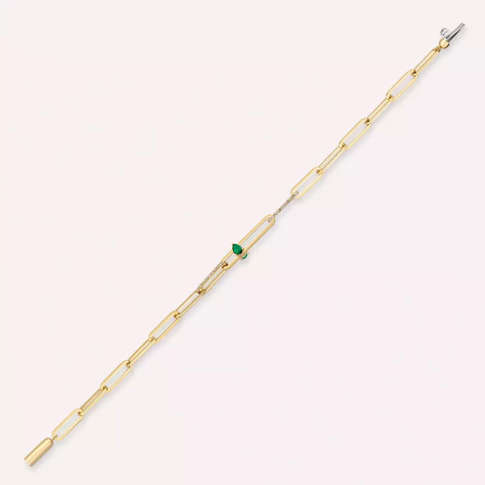 Nest Emerald and Diamond Rose Gold Bracelet