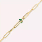 Nest Emerald and Diamond Rose Gold Bracelet