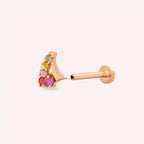 Niva Multciolor Safir Taşlı Rose Altın Piercing