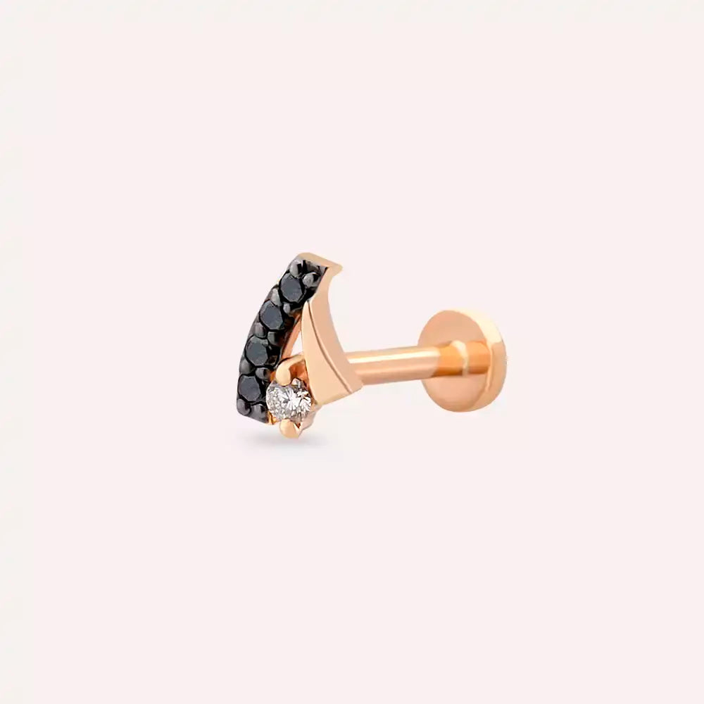 Niva Black Diamond Rose Gold Piercing