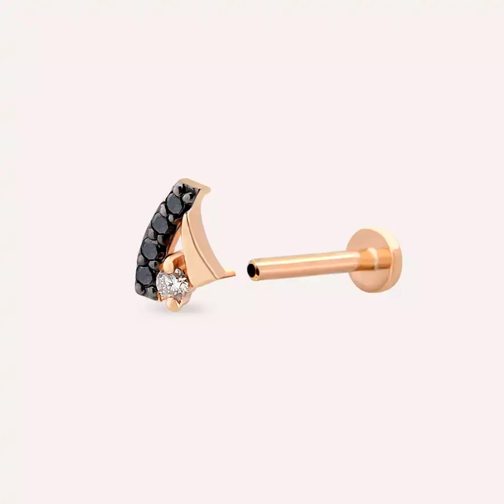 Niva Black Diamond Rose Gold Piercing