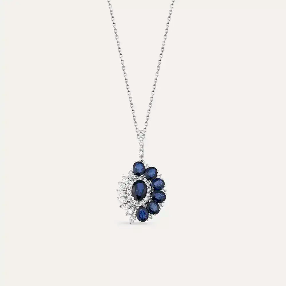 Nocta Sapphire and Diamond White Gold Necklace