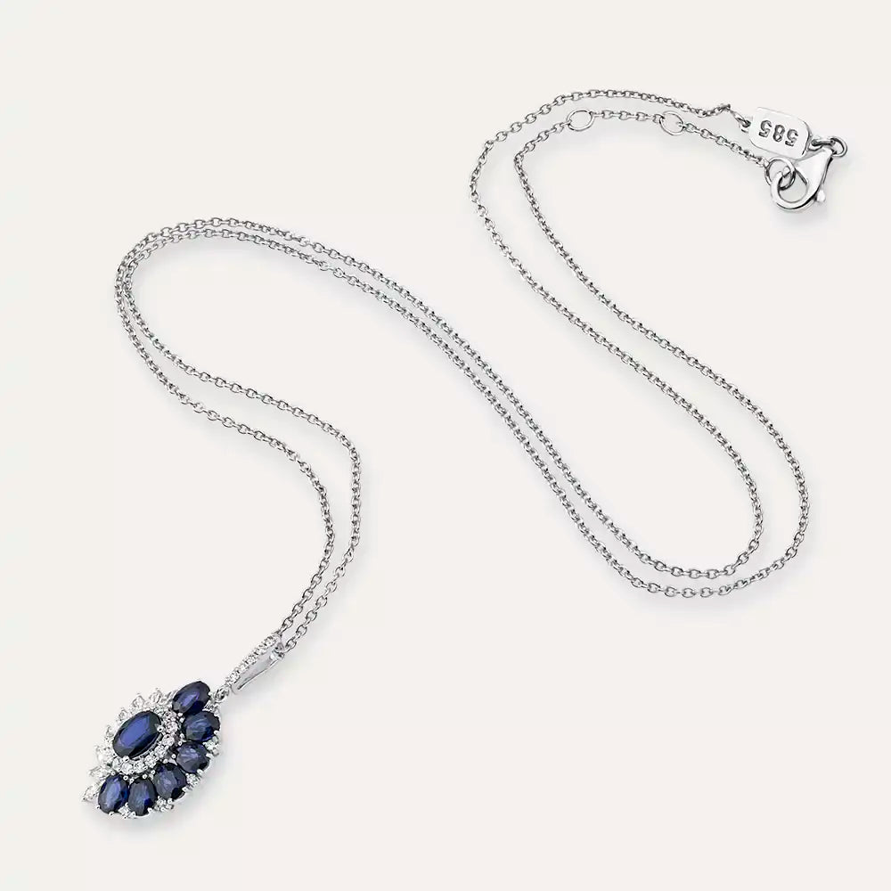 Nocta Sapphire and Diamond White Gold Necklace