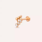 Pulse Pırlanta Taşlı Rose Altın Piercing