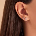 Pulse Princess Cut Diamond White Gold Single Earring