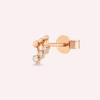 Pulse Princess Cut Diamond Rose Gold Single Earring