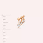 Pulse Princess Cut Diamond Rose Gold Single Earring