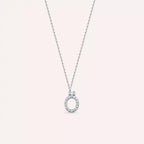 Ö Harf 0.12 CT Pırlanta Taşlı Beyaz Altın Kolye