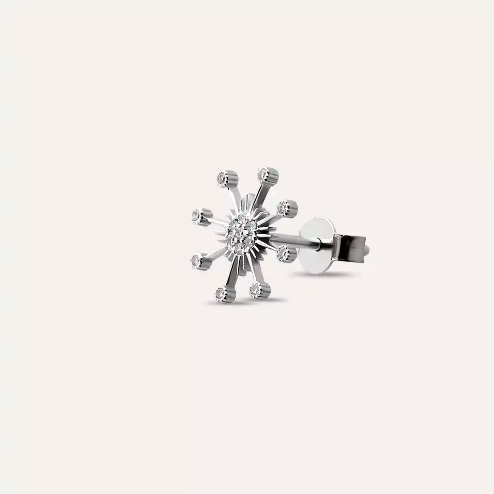 Flux 0.05 CT Diamond White Gold Single Earring
