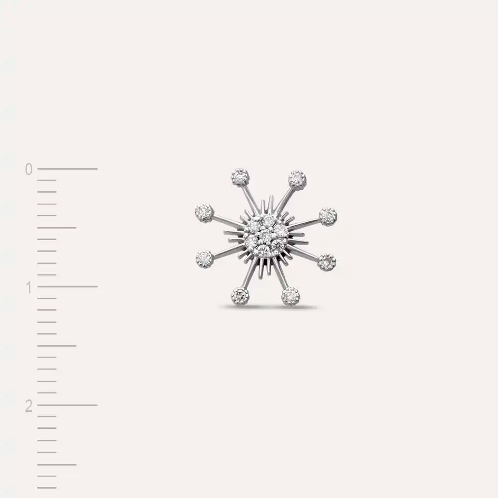 Flux 0.05 CT Diamond White Gold Single Earring