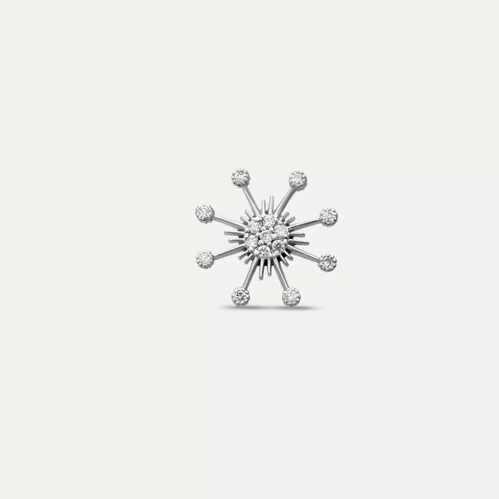 Flux 0.05 CT Diamond White Gold Single Earring