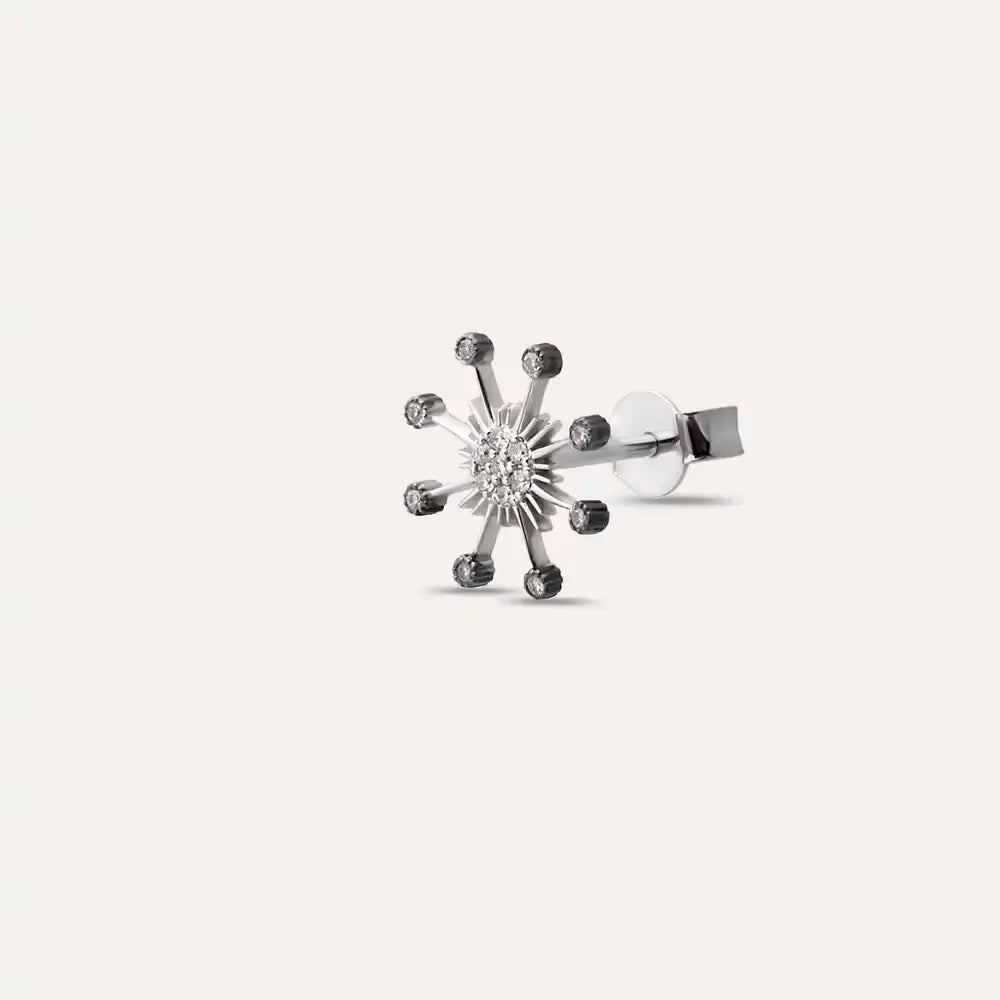 Flux Diamond White Gold Single Earring