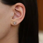 Flux Diamond White Gold Single Earring