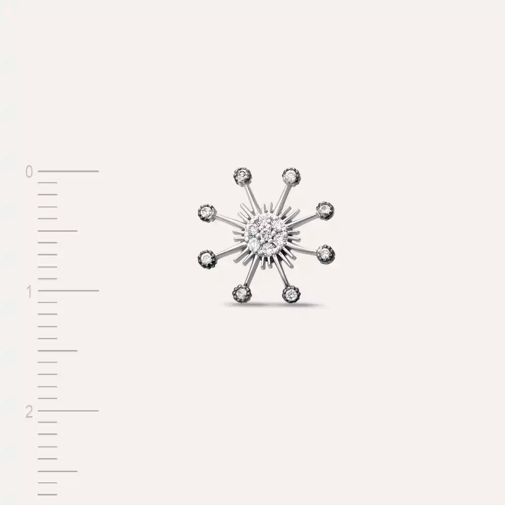 Flux Diamond White Gold Single Earring