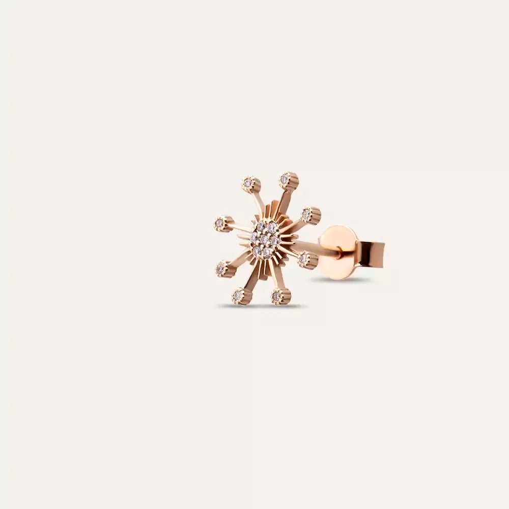 Flux Diamond-Encrusted Rose Gold Single Earring