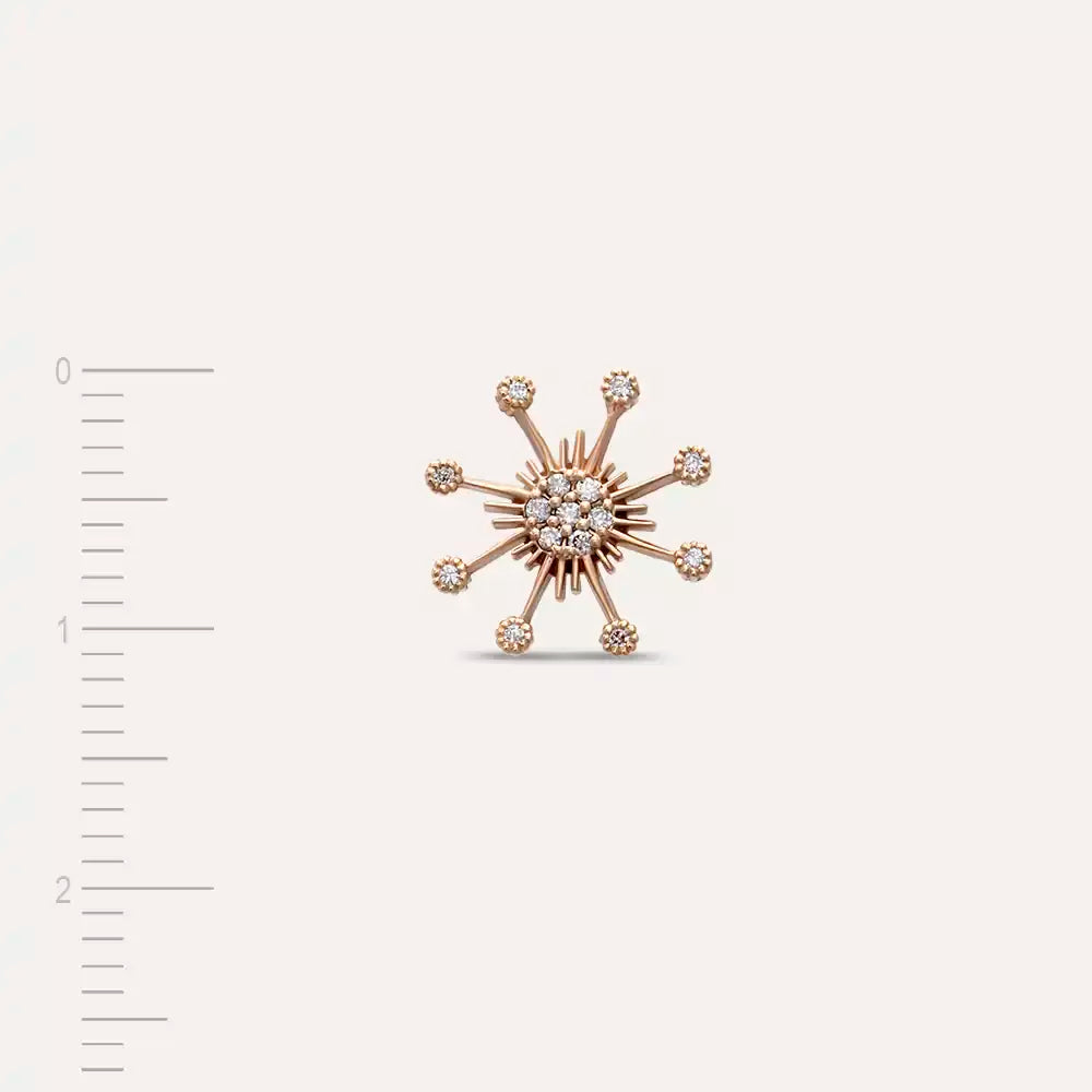 Flux Diamond-Encrusted Rose Gold Single Earring