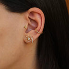 Flux Diamond Solitaire Yellow Gold Single Earring