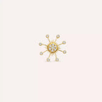 Flux Diamond Solitaire Yellow Gold Single Earring