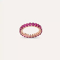 Rose Gold Full Eternity Ring with Oval Cut Ruby Stone