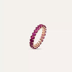 Rose Gold Full Eternity Ring with Oval Cut Ruby Stone