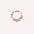 Ovin Pırlanta Taşlı Rose Altın Halka Piercing