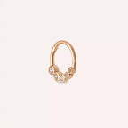 Ovin Pırlanta Taşlı Rose Altın Halka Piercing