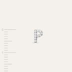 P Letter Diamond White Gold Piercing