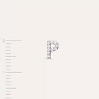 P Letter Diamond White Gold Single Earring