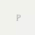 P Letter Diamond White Gold Single Earring