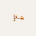 P Initial Rose Gold Diamond Piercing
