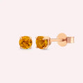 Paio 0.80 CT Yellow Sapphire Rose Gold Earrings