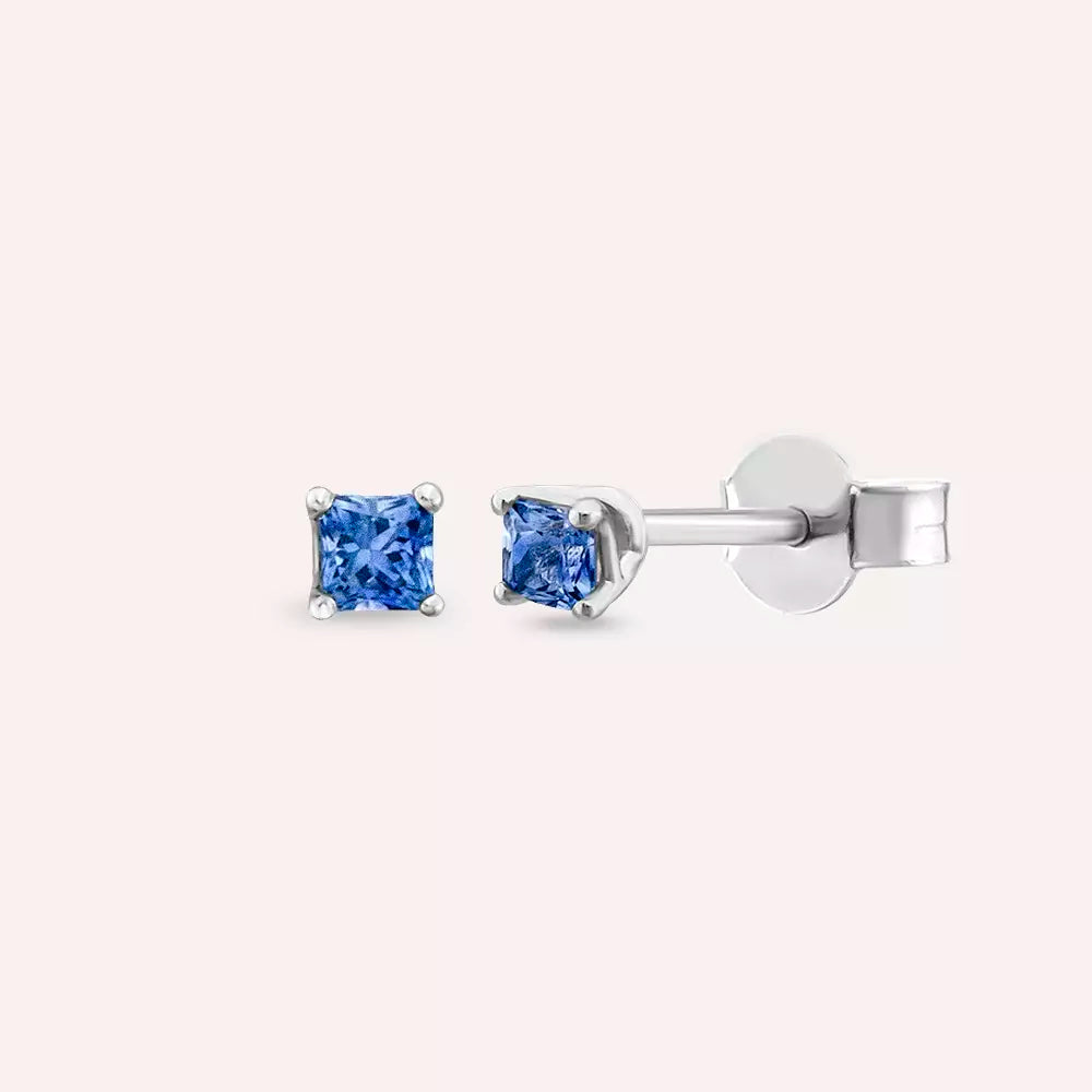 Paio Blue Sapphire White Gold Earrings