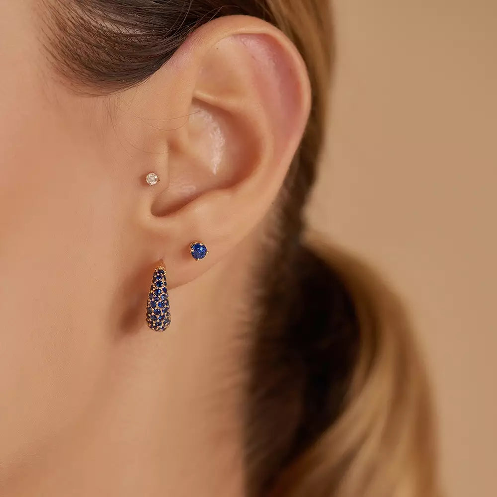 Paio Blue Sapphire Rose Gold Earrings