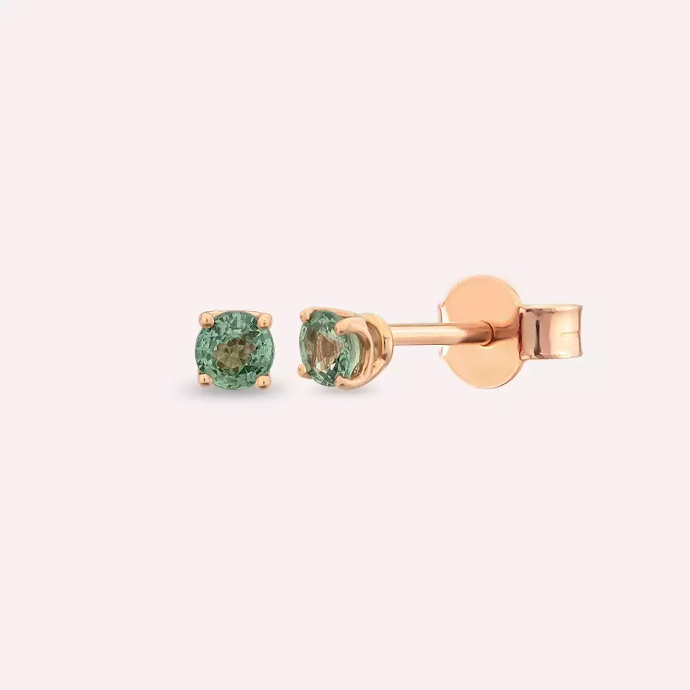 Paio Green Sapphire Rose Gold Earrings