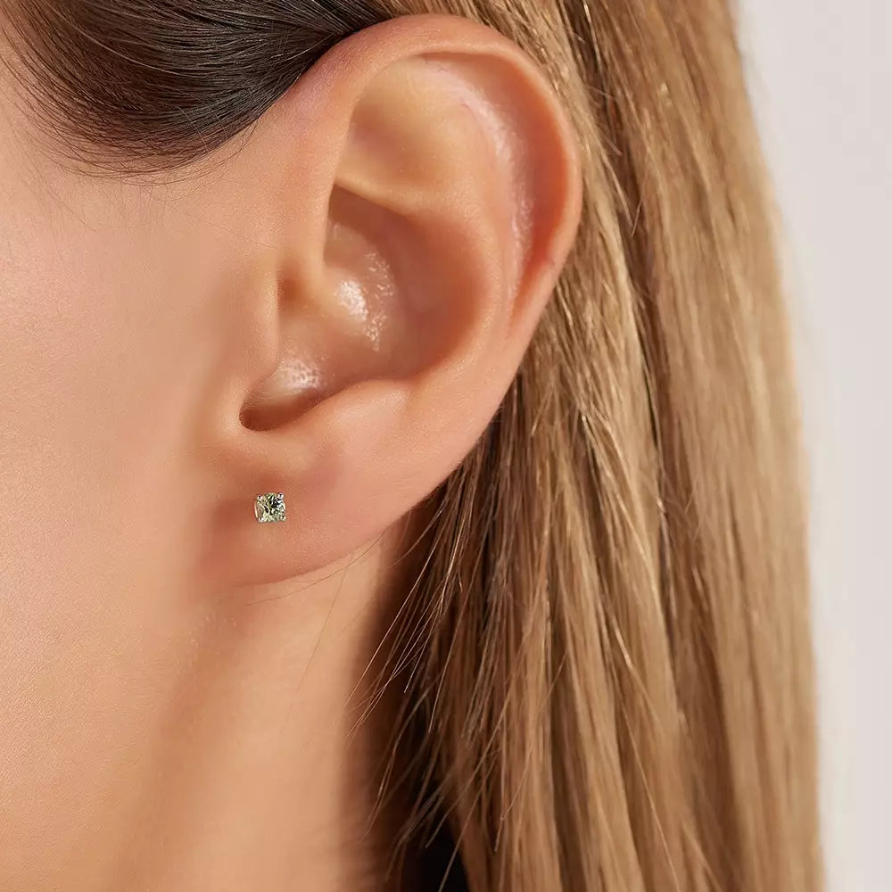 Paio Light Green Sapphire White Gold Earrings