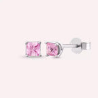 Paio Light Pink Sapphire White Gold Earrings