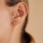 Paio Light Pink Sapphire White Gold Earrings