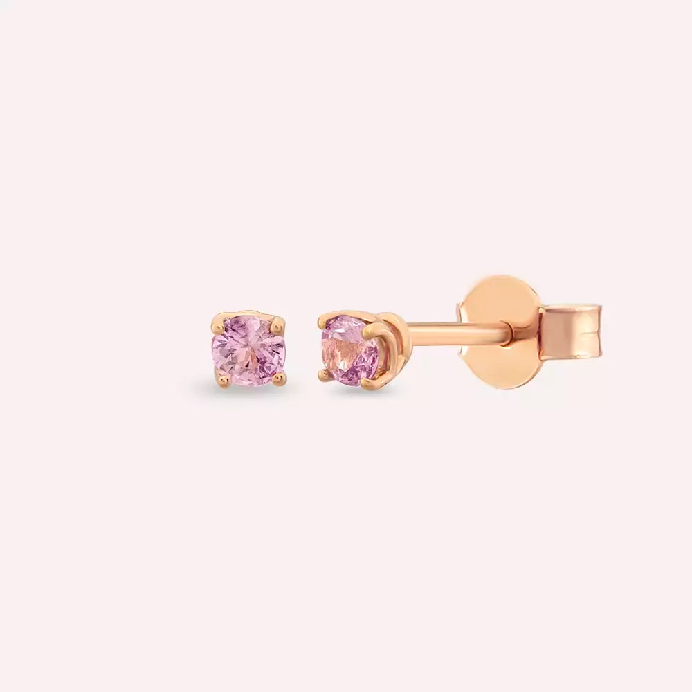 Paio Light Pink Sapphire Rose Gold Earrings