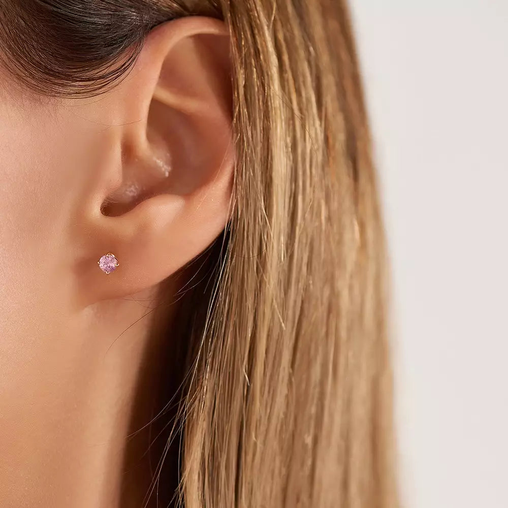 Paio Light Pink Sapphire Rose Gold Earrings