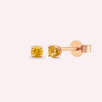 Paio Light Yellow Sapphire Rose Gold Earrings