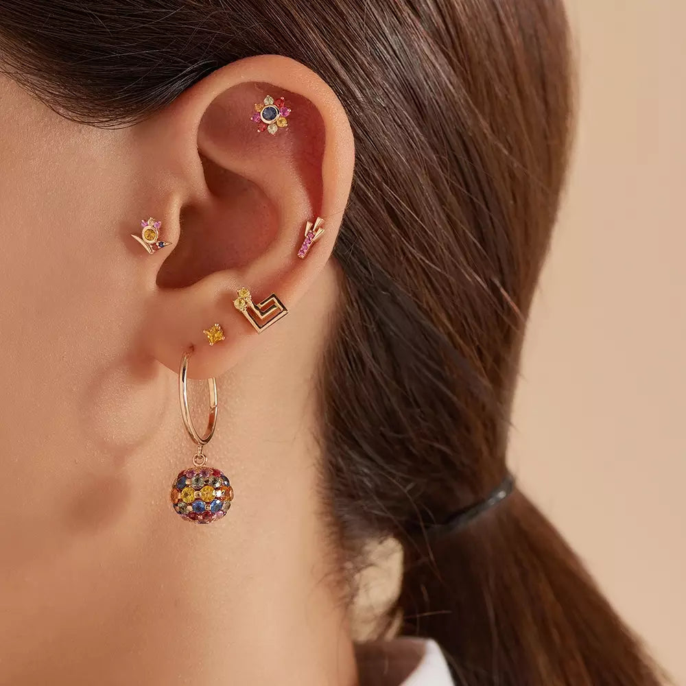 Paio Light Yellow Sapphire Rose Gold Earrings